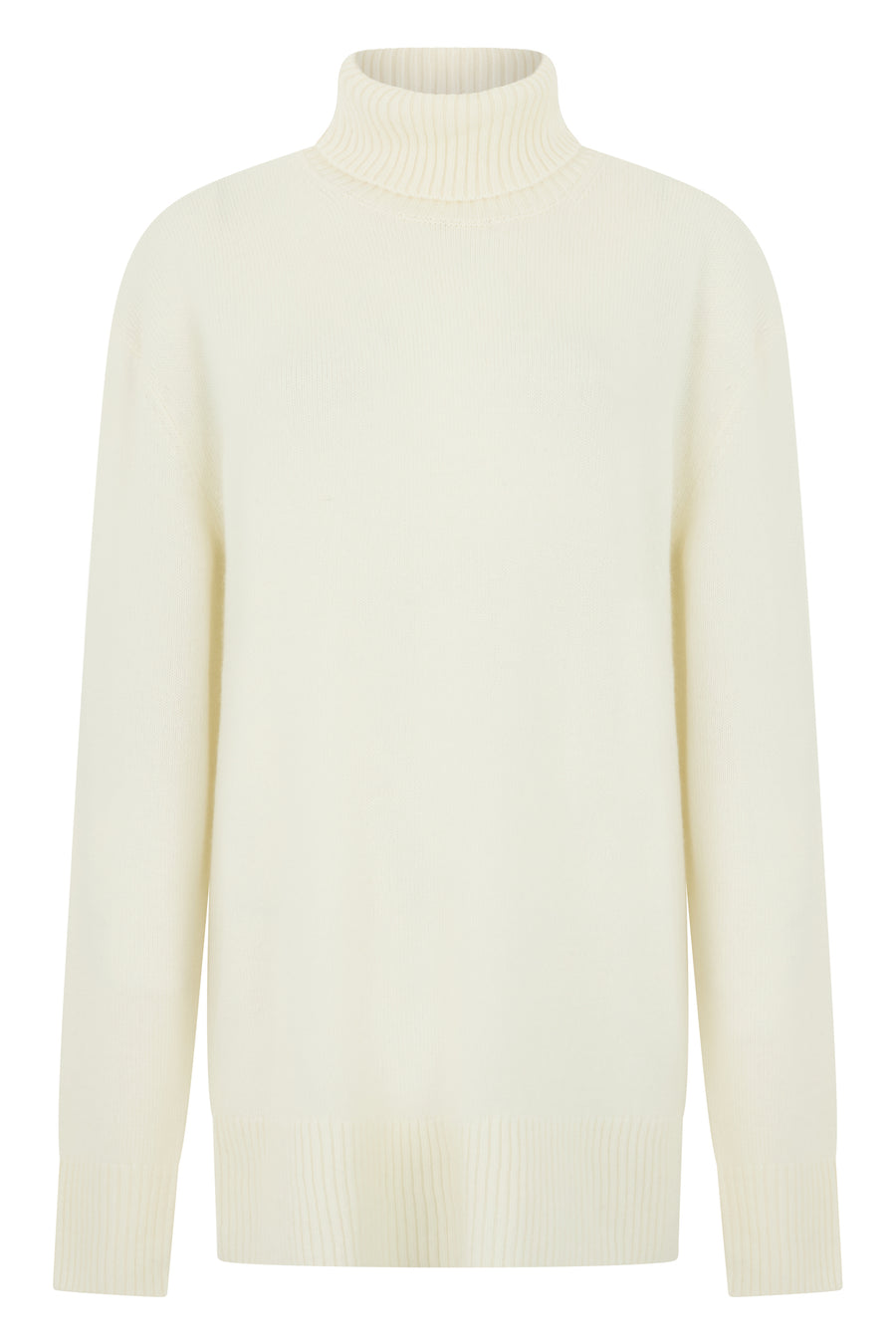 Turtleneck Sweater — White Cashmere