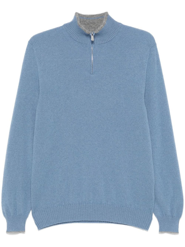 Fedeli Cashmere 100% cardigan in blue