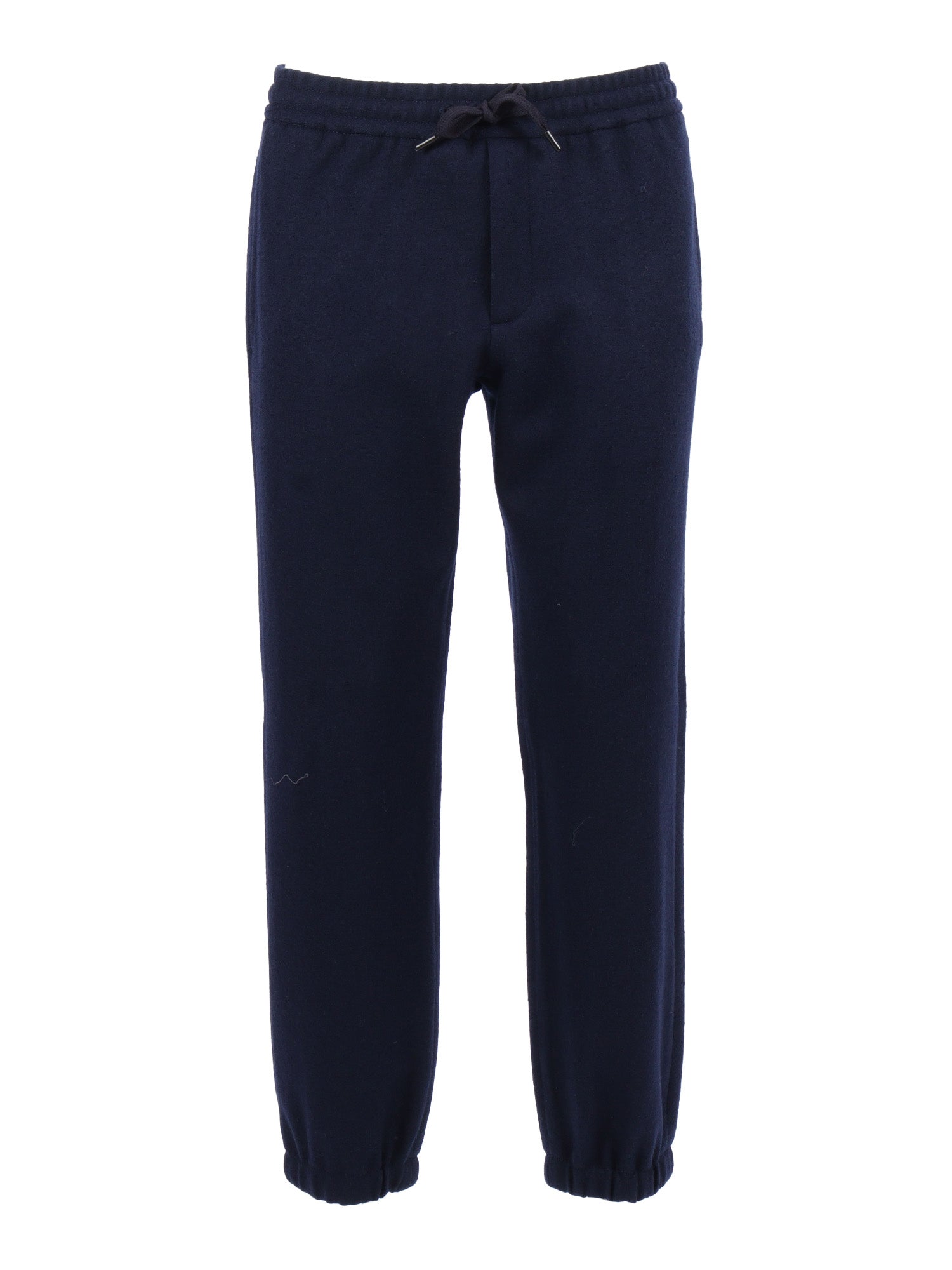 P.cuffed Wool Blue Fabric 2 Cotton Elastane Pant