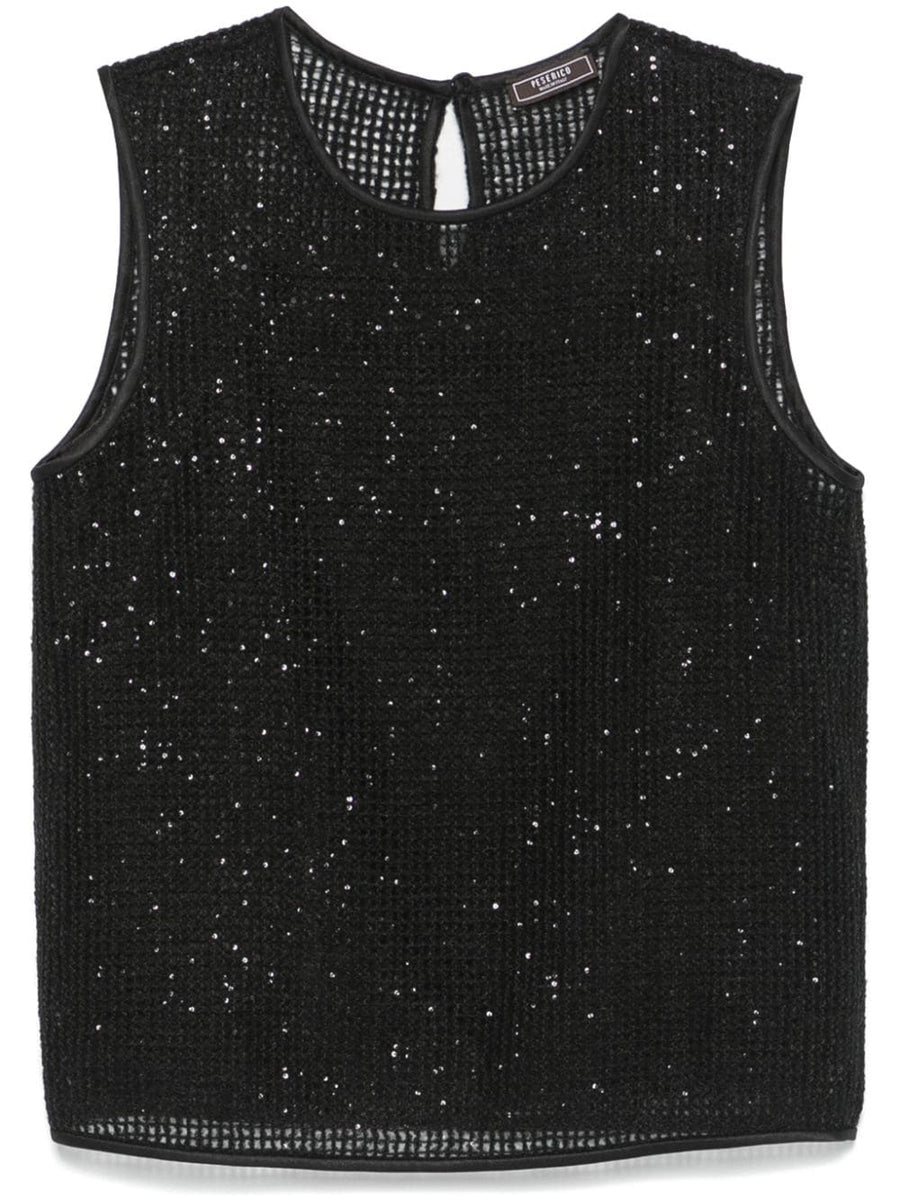 Peserico Outer: Acrylic 29% tank top in black