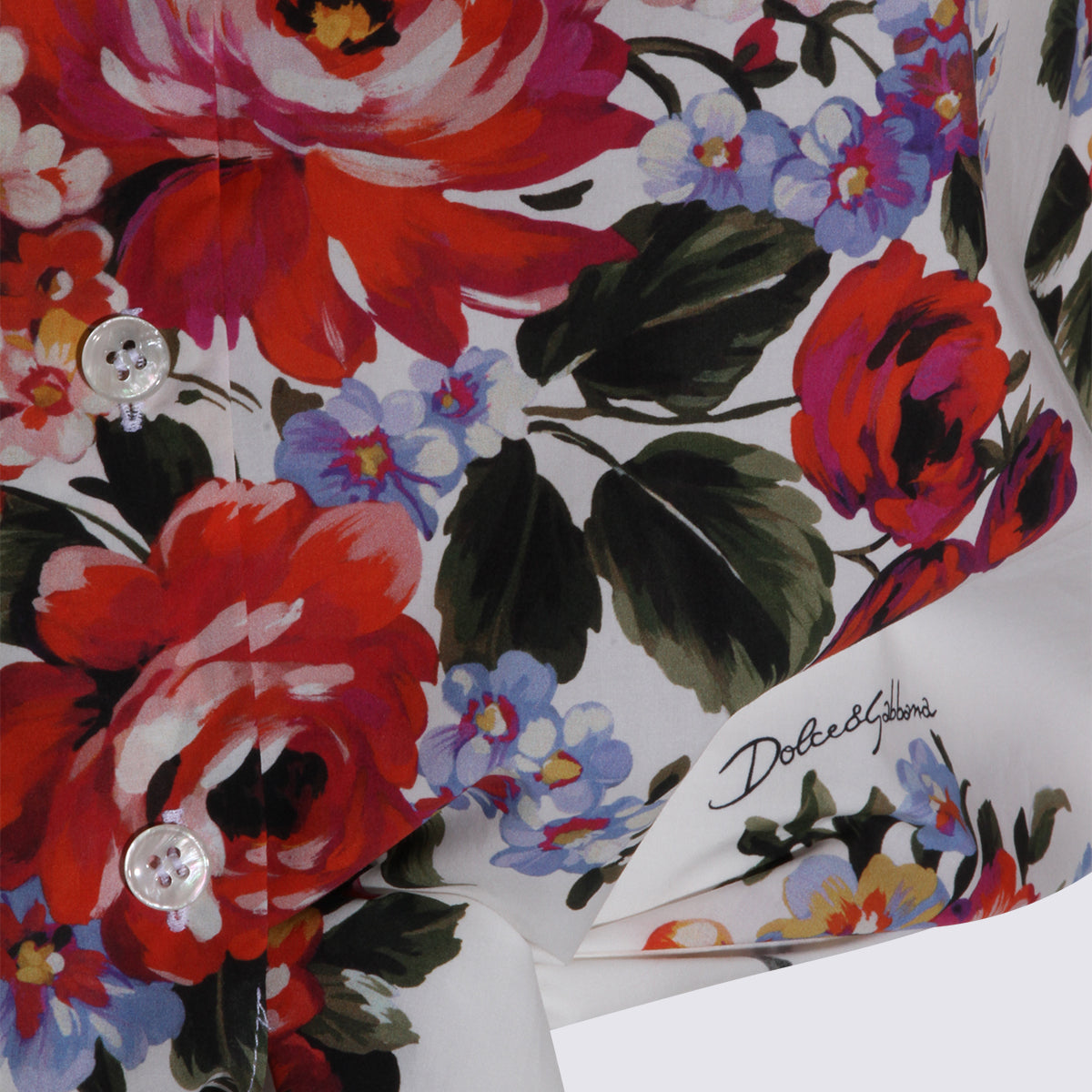 Dolce & Gabbana Shirts Fiori F.do Bianco _co