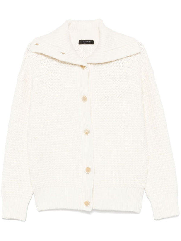 Fabiana Filippi Merino 75% cardigan in cream