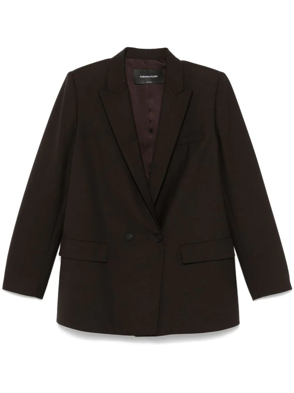 Fabiana Filippi Outer: Merino 75% blazer in brown