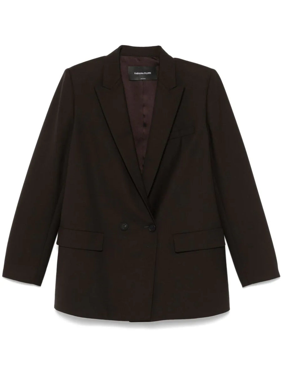 Fabiana Filippi Outer: Merino 75% blazer in brown