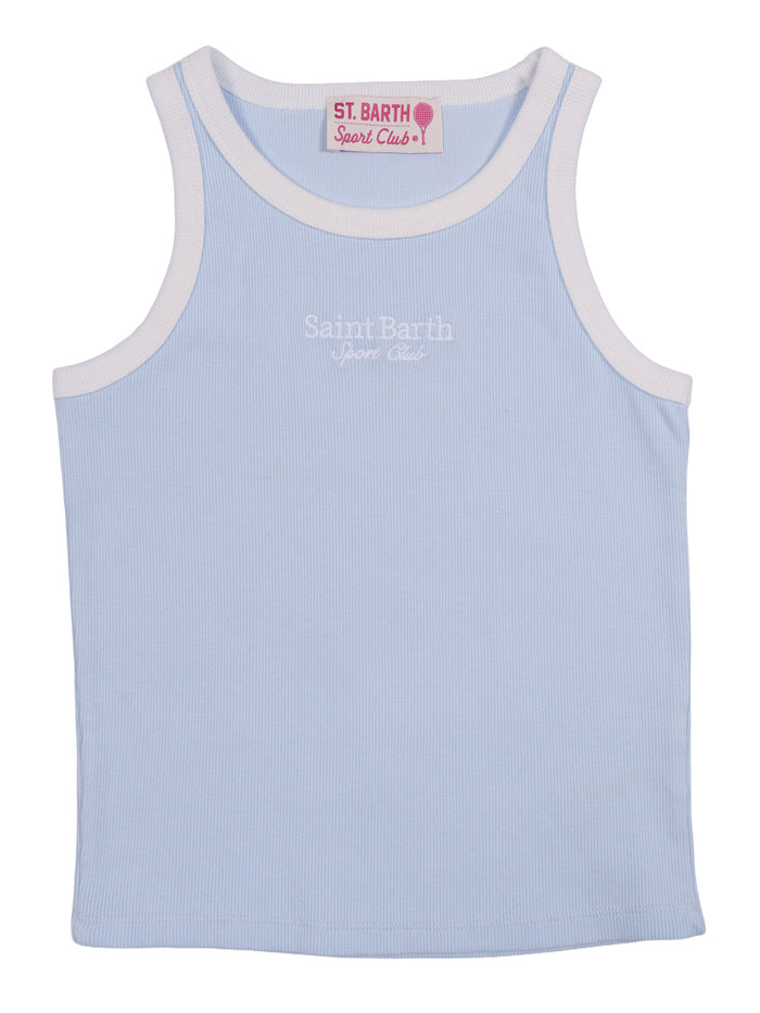 Blue Jr-Rib Sb Sport Club 3101 Emb Light Cotton Elastane Top