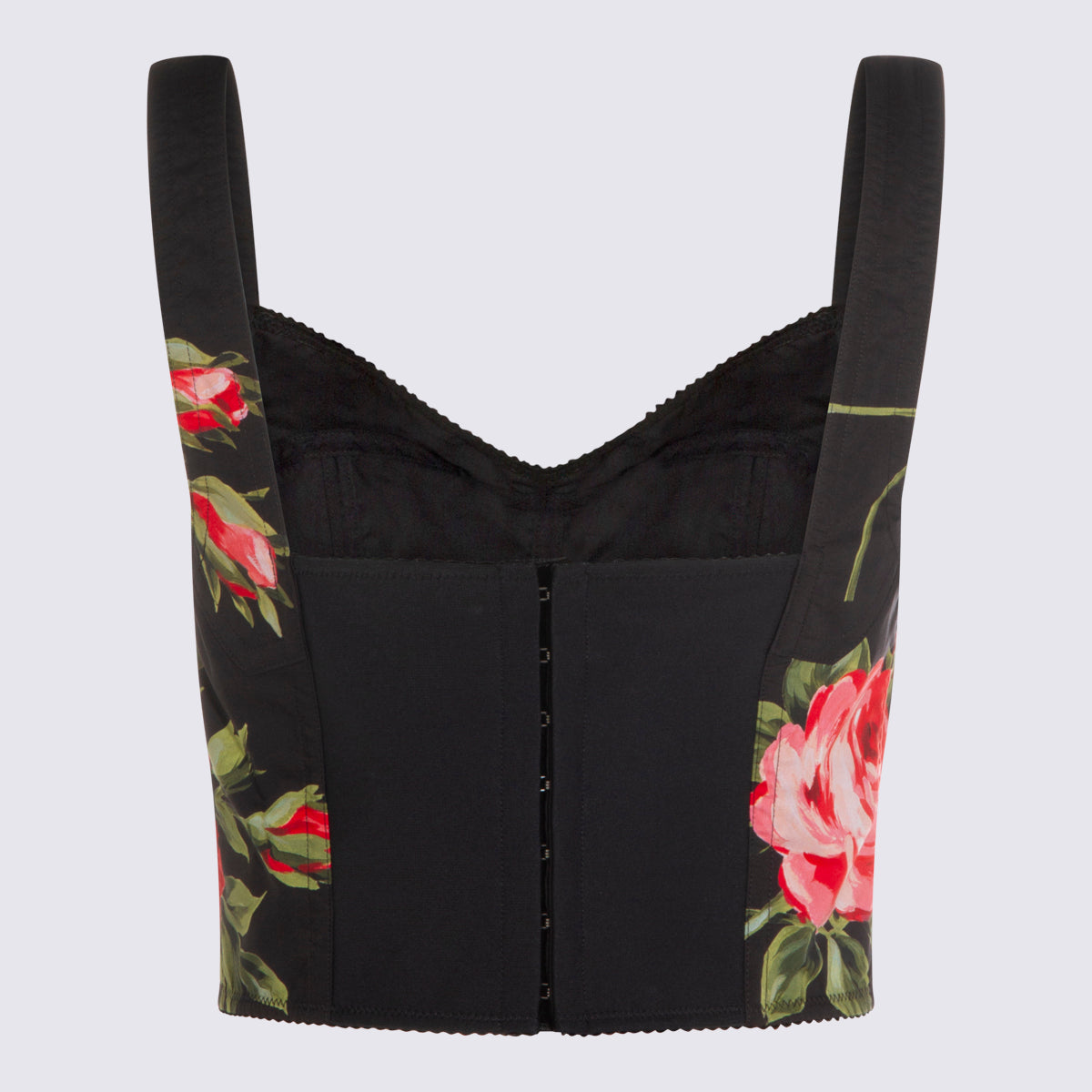 Dolce & Gabbana Top Rose F.do Nero _co Pa Ea