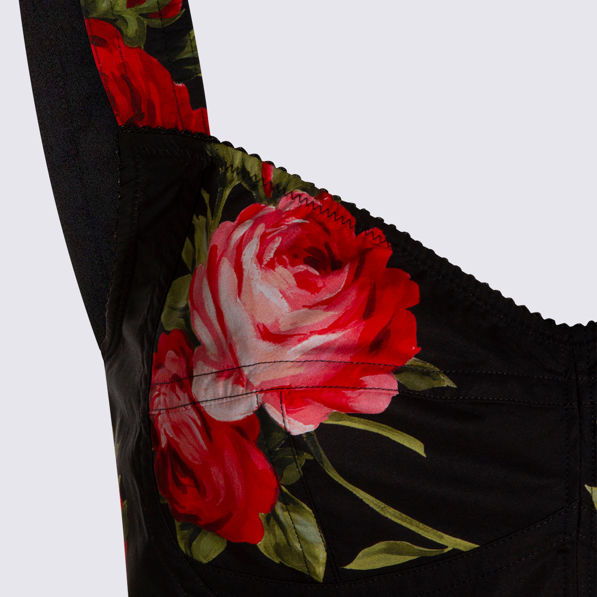 Dolce & Gabbana Top Rose F.do Nero _co Pa Ea