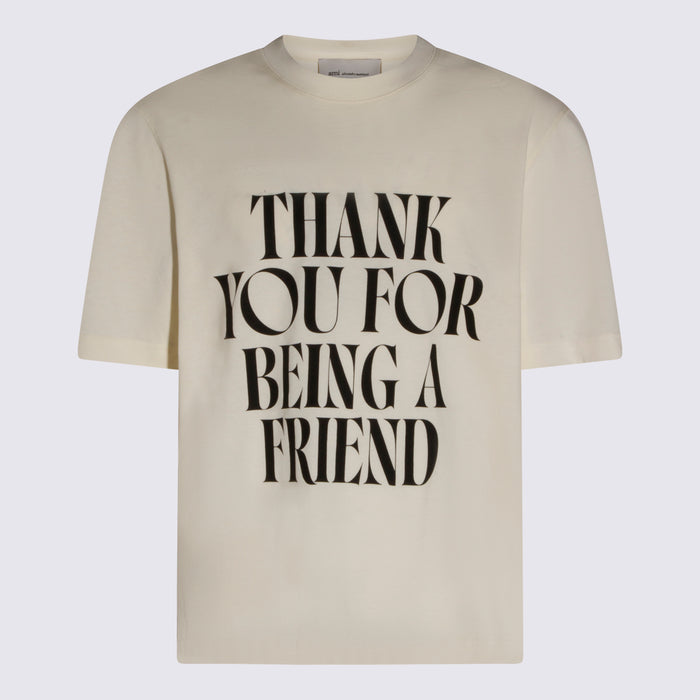 Ami Paris T-shirts and Polos Beige _co