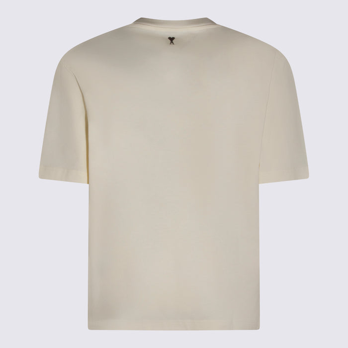 Ami Paris T-shirts and Polos Beige _co