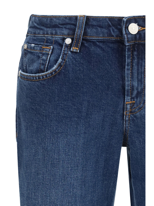 Jeans Low-Rise Flared Indiglow Cotton