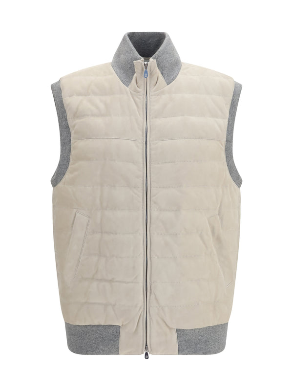 Padded Vest English White+panama Blazers E Vests