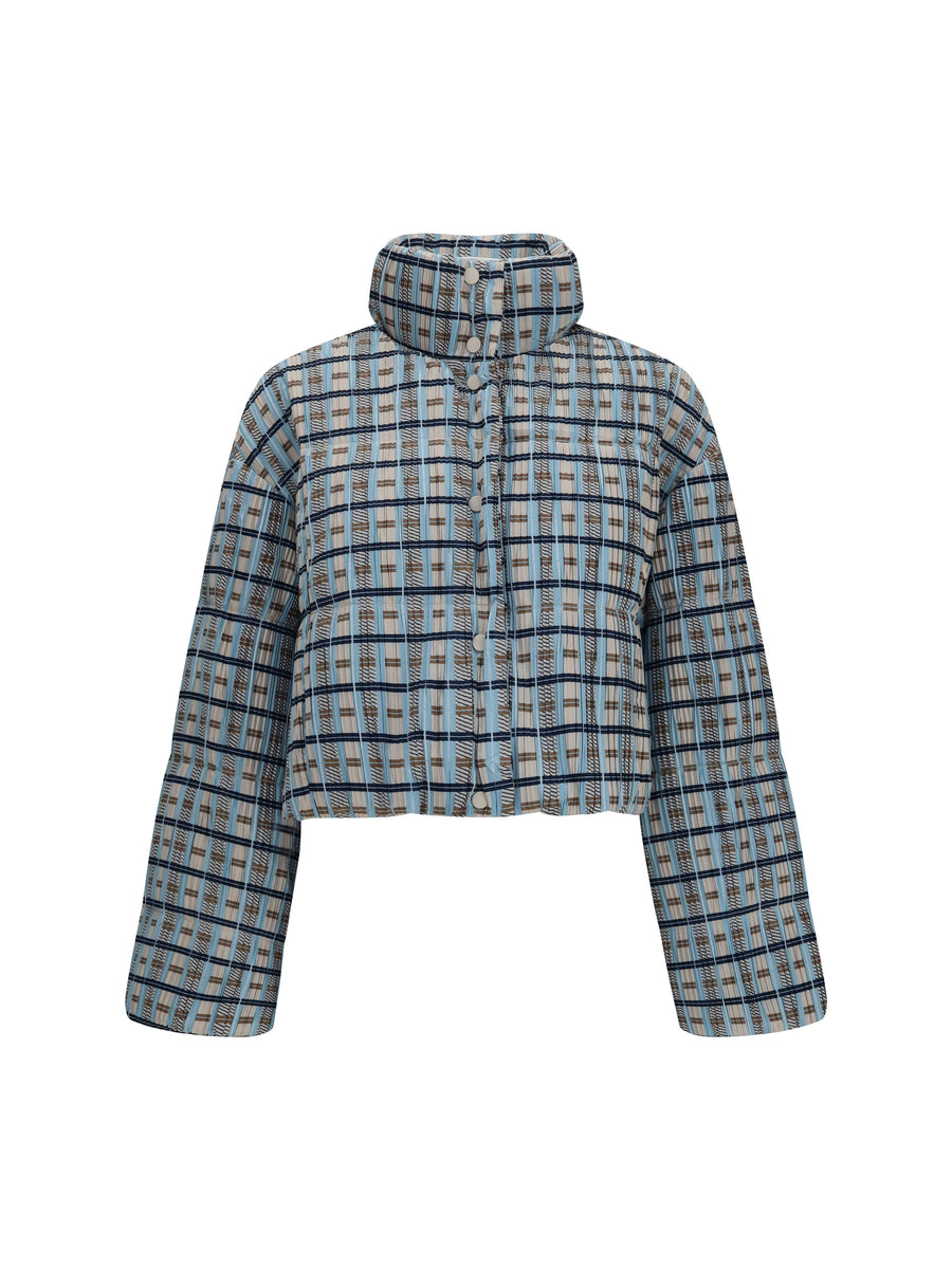 Gongdid Design Inner: 100% duck down; Outer: 100% polyester down jacket in blue