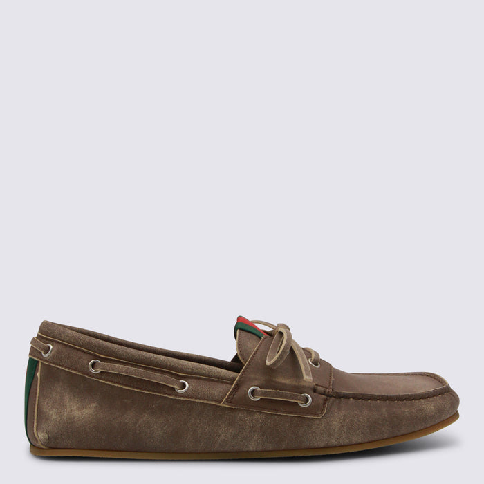 Gucci Flat shoes Washed Brown _coverle ;soleel