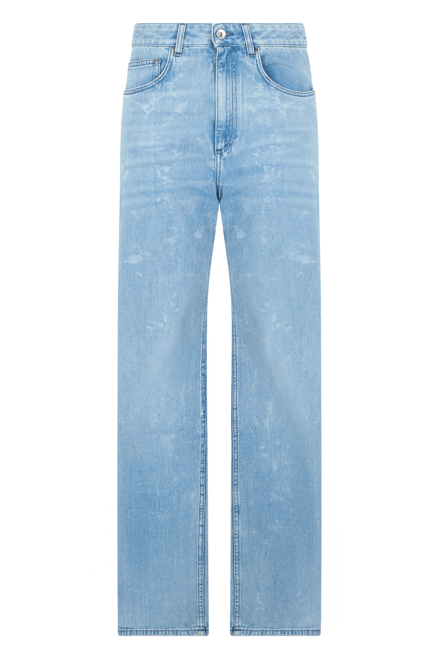 Straight-Leg Jeans Light Blue Cotton
