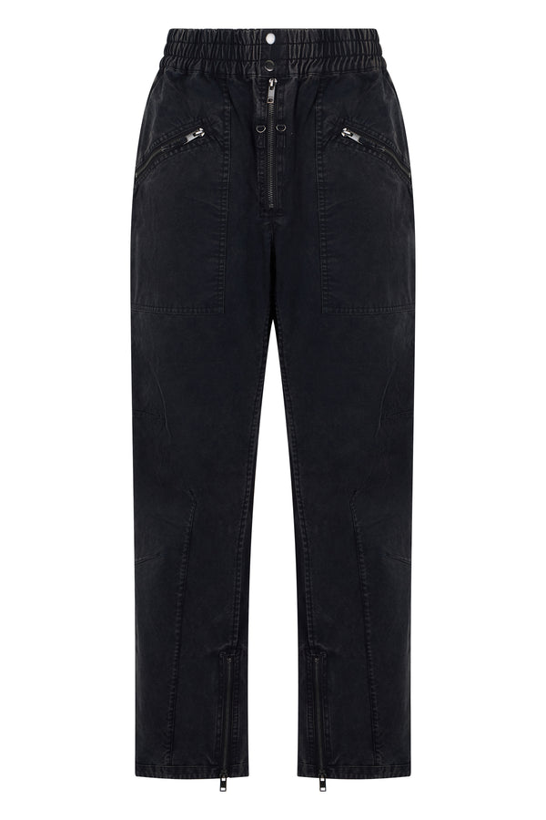 Track Pants With Zips Black Cotton