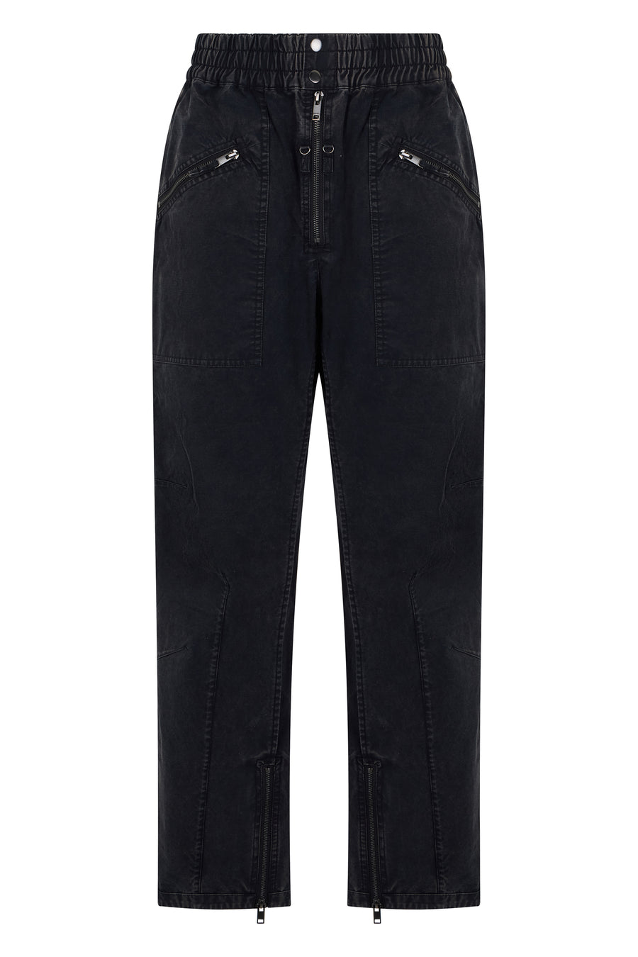 Track Pants With Zips Black Cotton