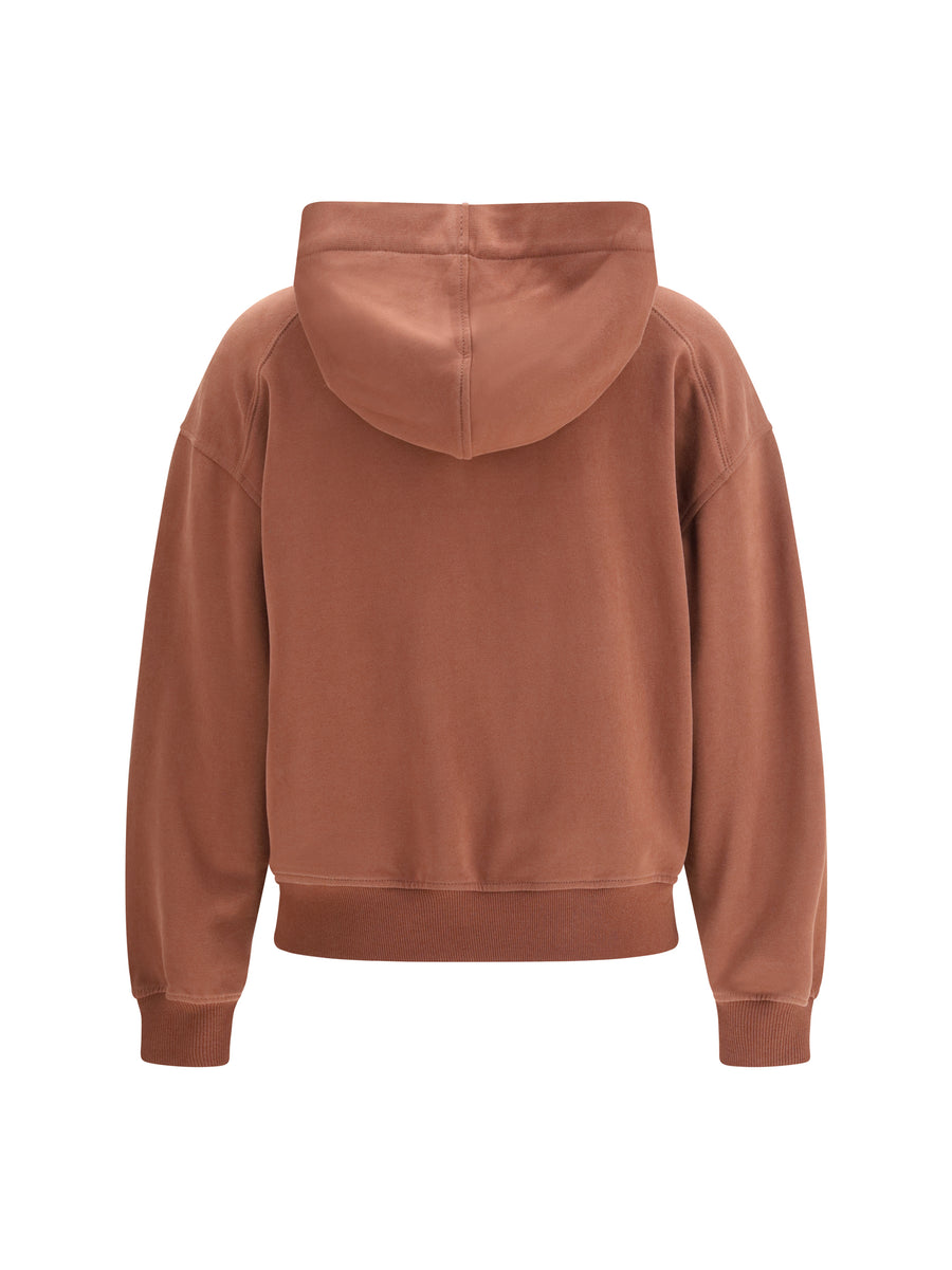 Hooded Cotton Sweatshirt Brandy Brown Sweatshirts