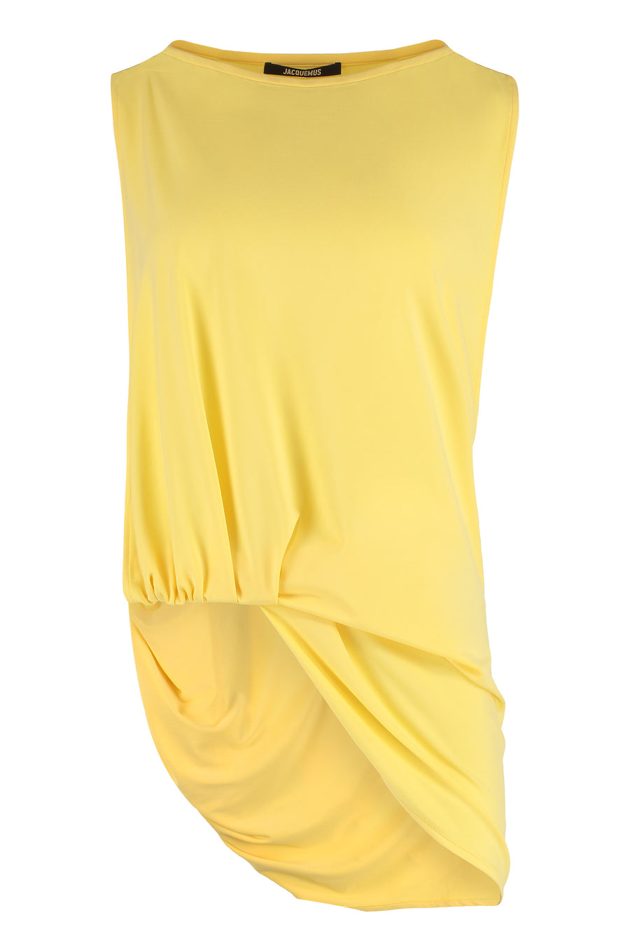 Square-Neck Top Yellow Polyester Blouses