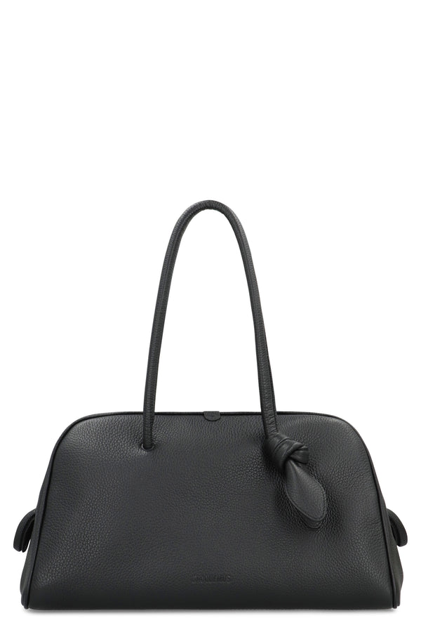 Bowling Bag Black Leather Calf Handbags