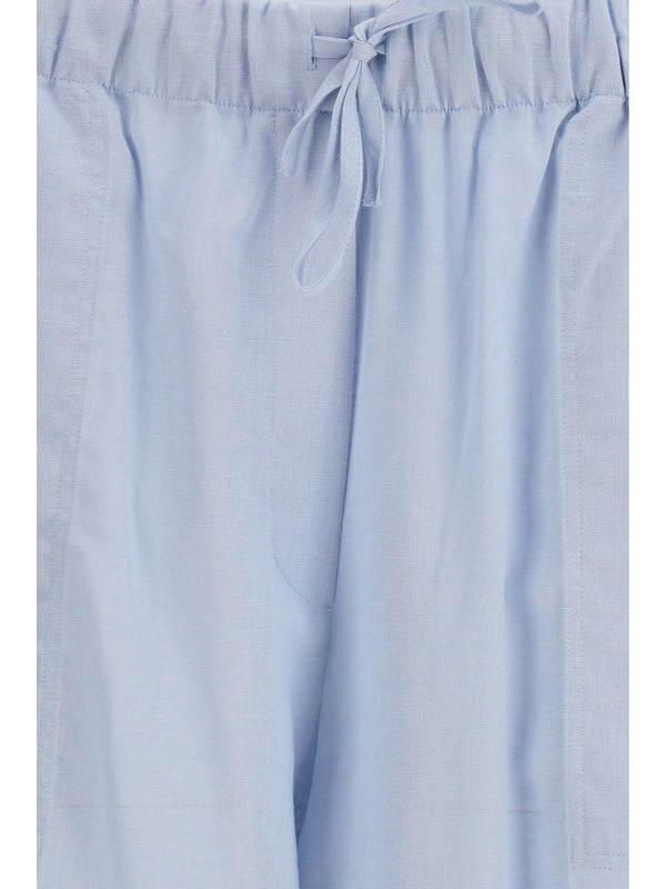 Palazzo Pants Cotton-Linen Sky Blend (cotton) Trousers