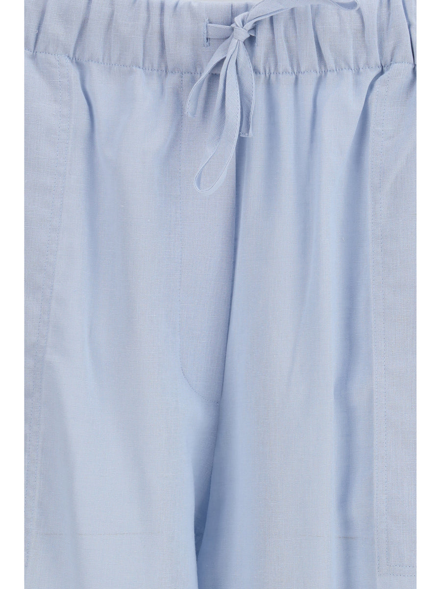 Palazzo Pants Cotton-Linen Sky Blend (cotton) Trousers
