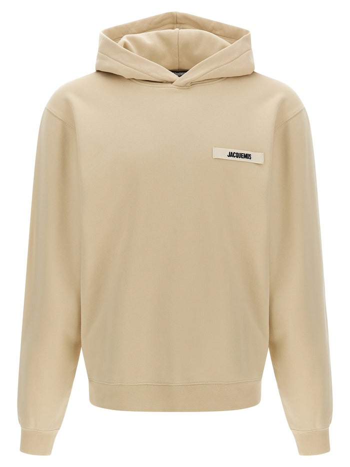 Le Hoodie Gros-Grain Beige Cotton Sweatshirt