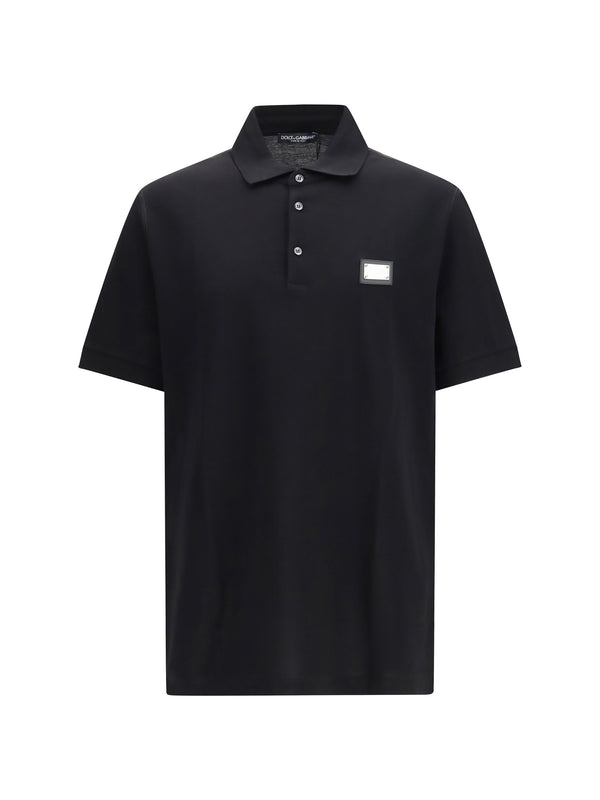 Dolce & Gabbana 100% Cotton polo in black