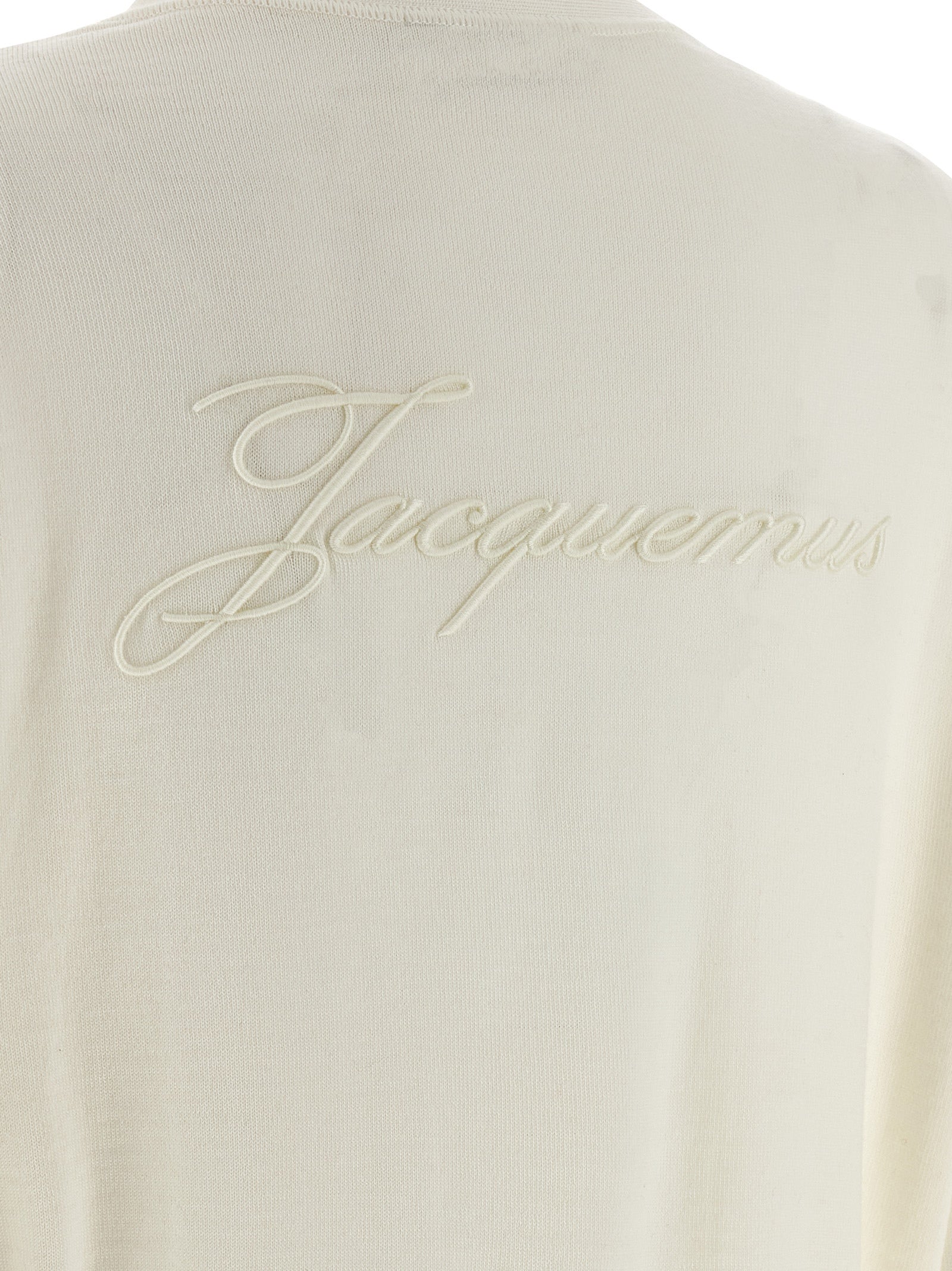 Le Cardigan Brodé White Merino Wool Polyamide Sweater, Cardigans