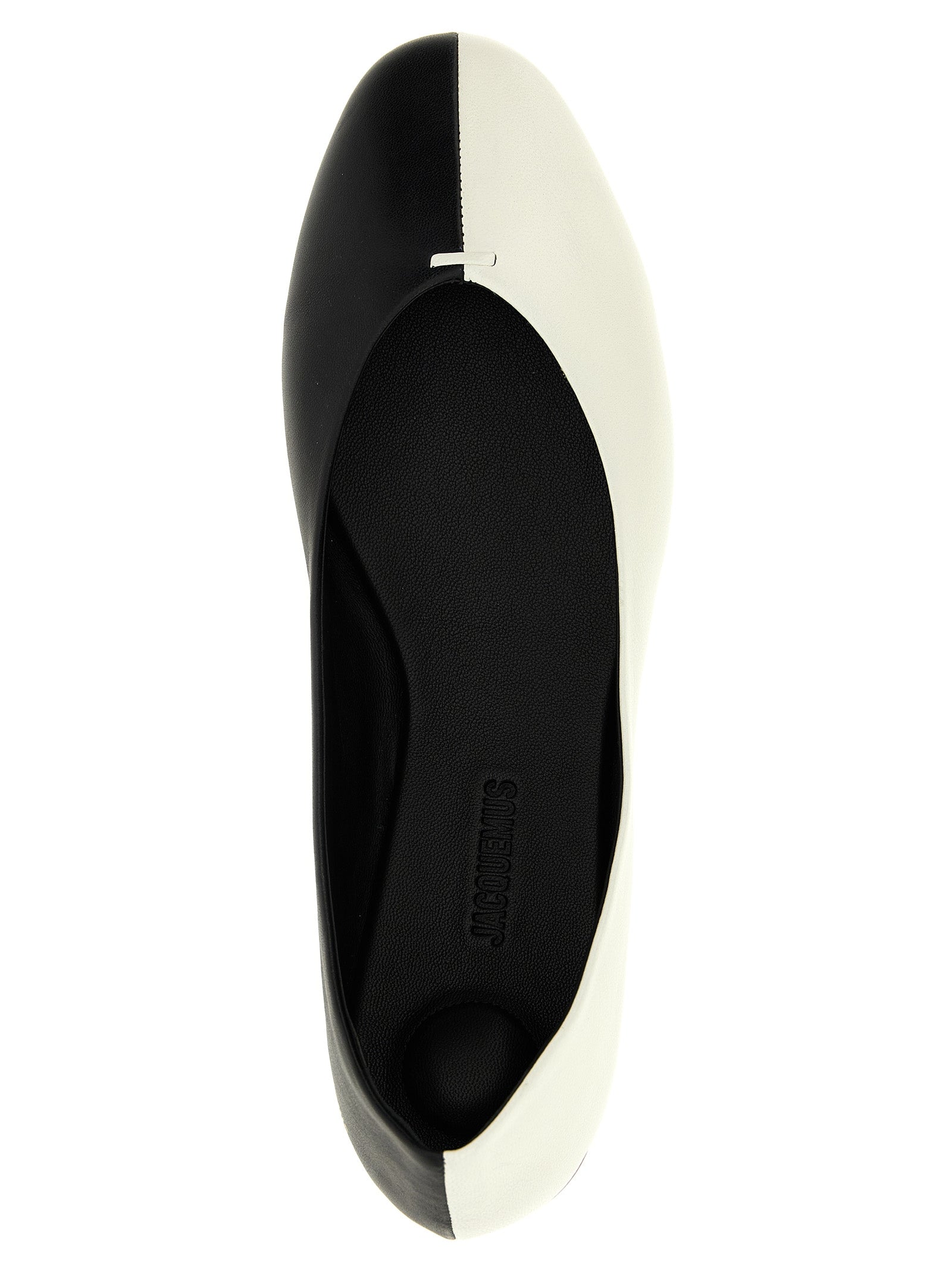 Les Ballerines Ovalo ballet flats White/black Lamb Leather (ovis Aries) Flat Shoes