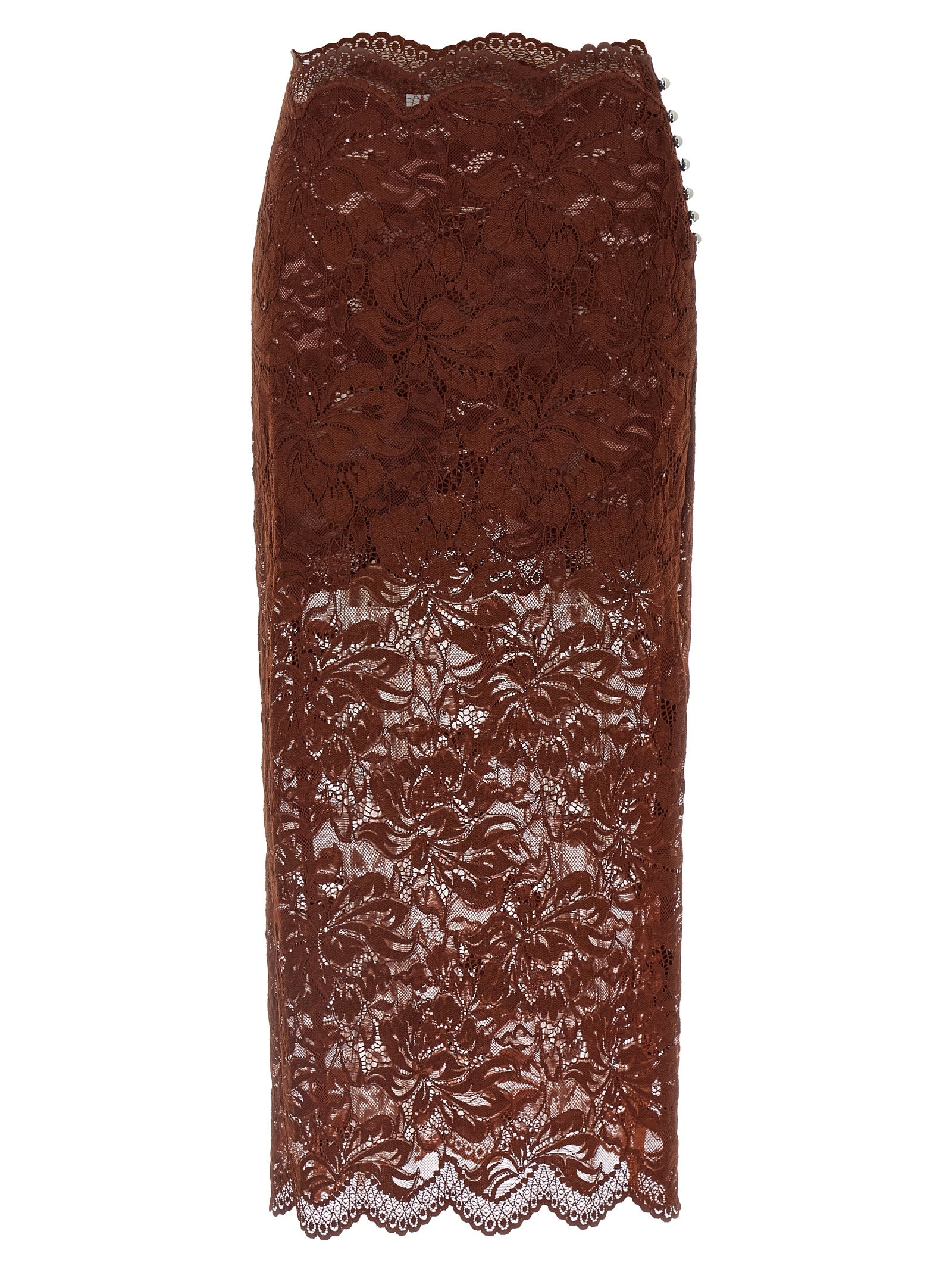 Lace skirt Brown Polyamide