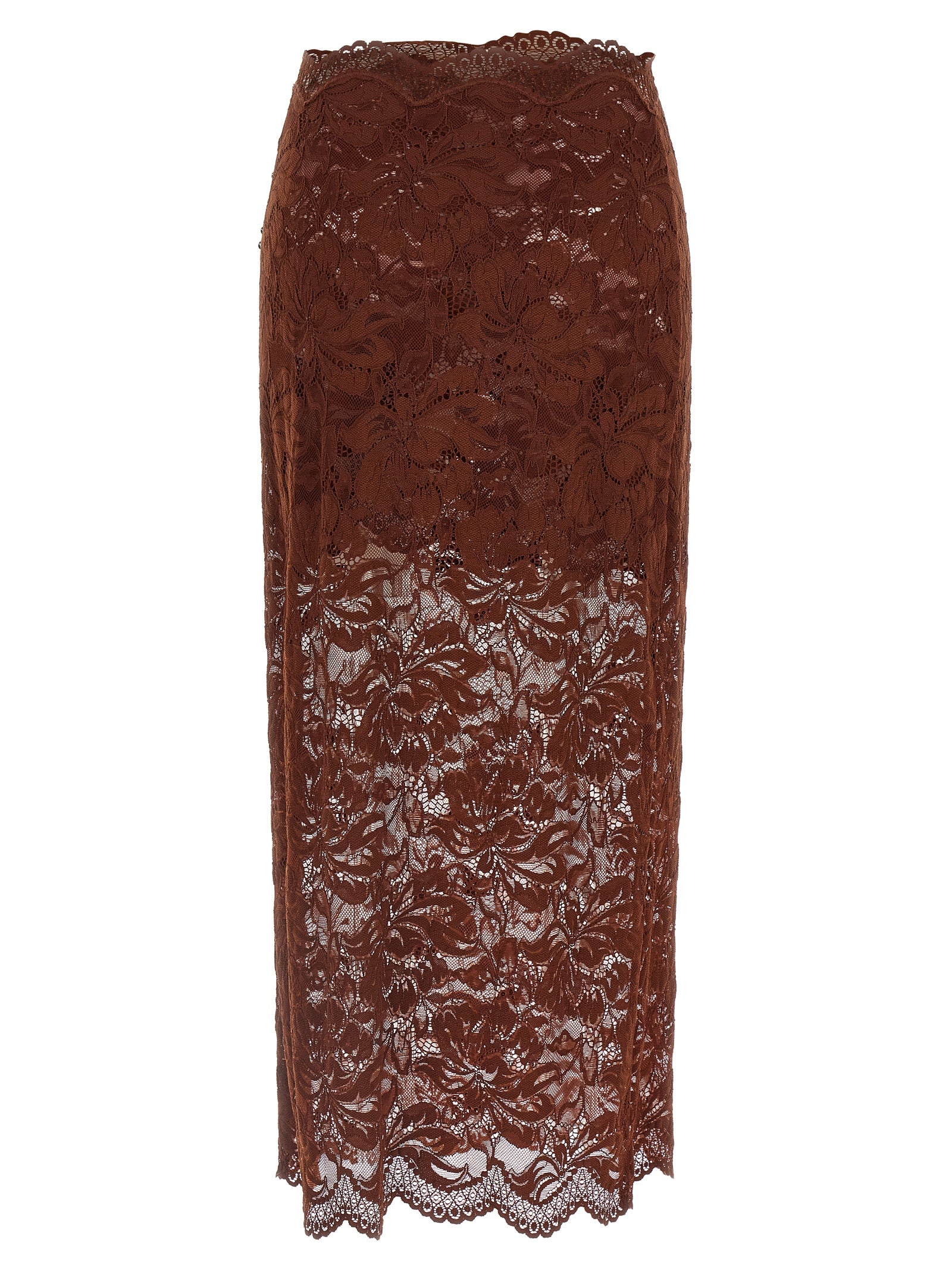 Lace skirt Brown Polyamide
