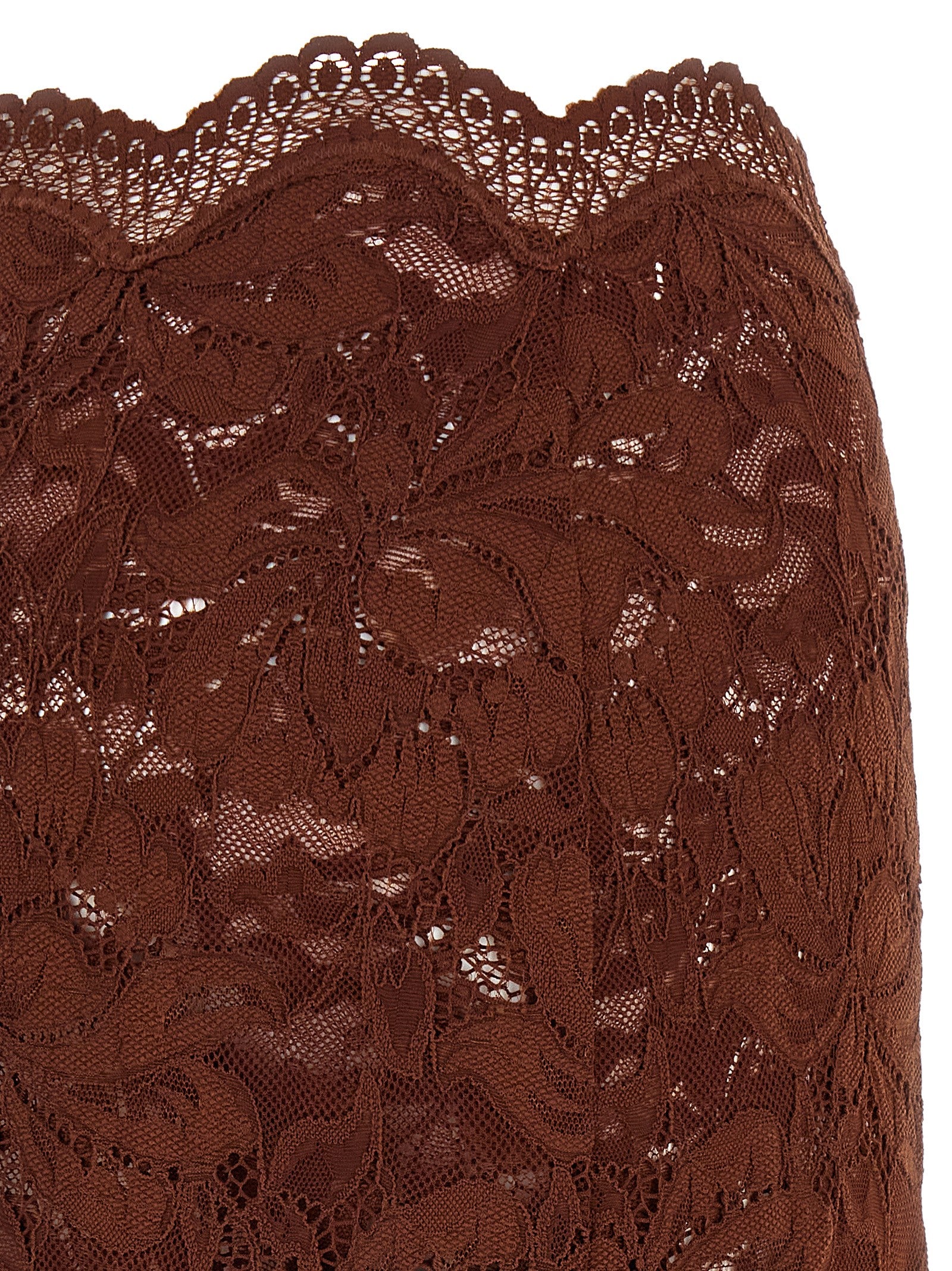 Lace skirt Brown Polyamide