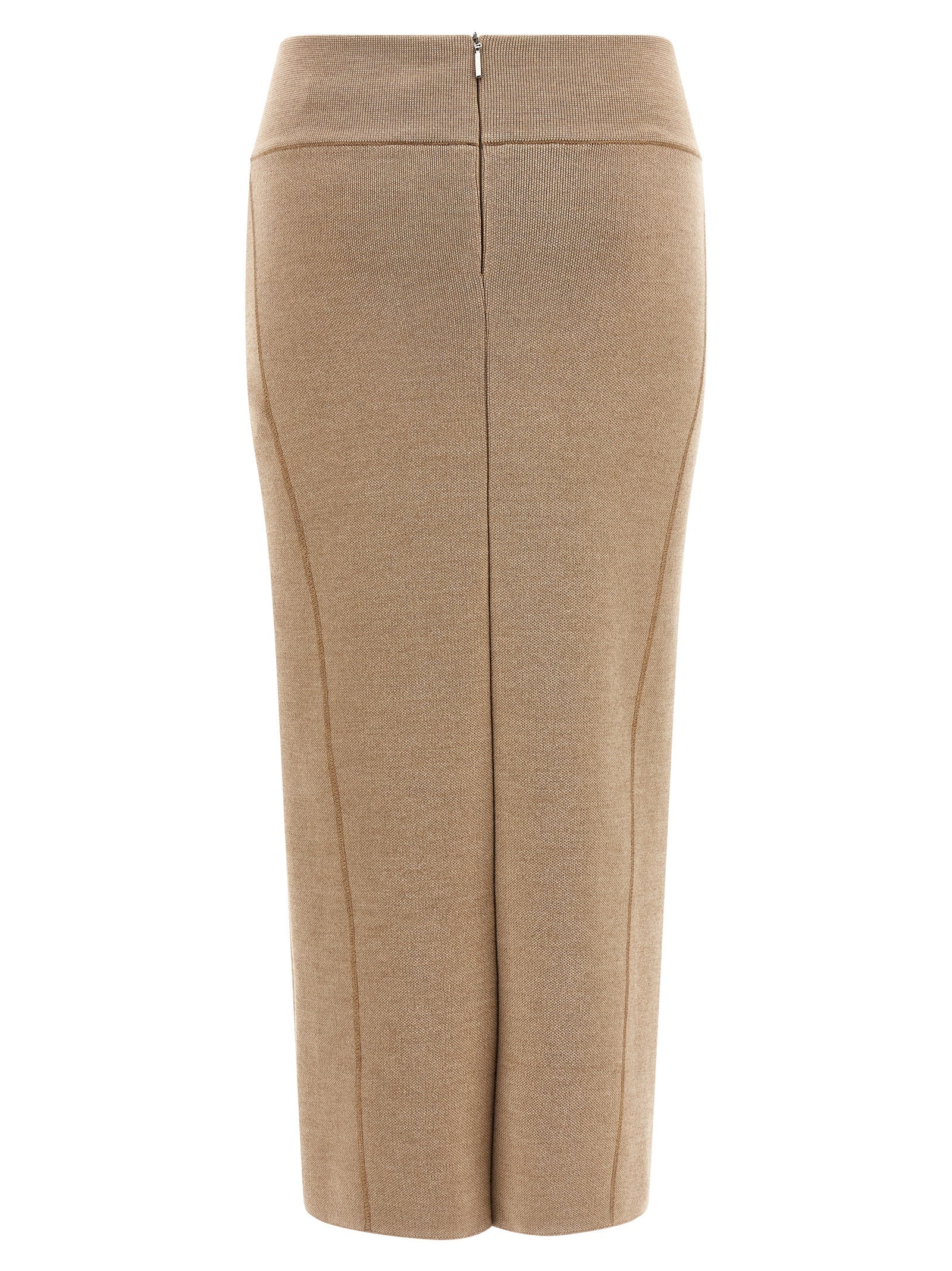 La Jupe Maille Doppio Skirt Beige Merino Wool Polyamide