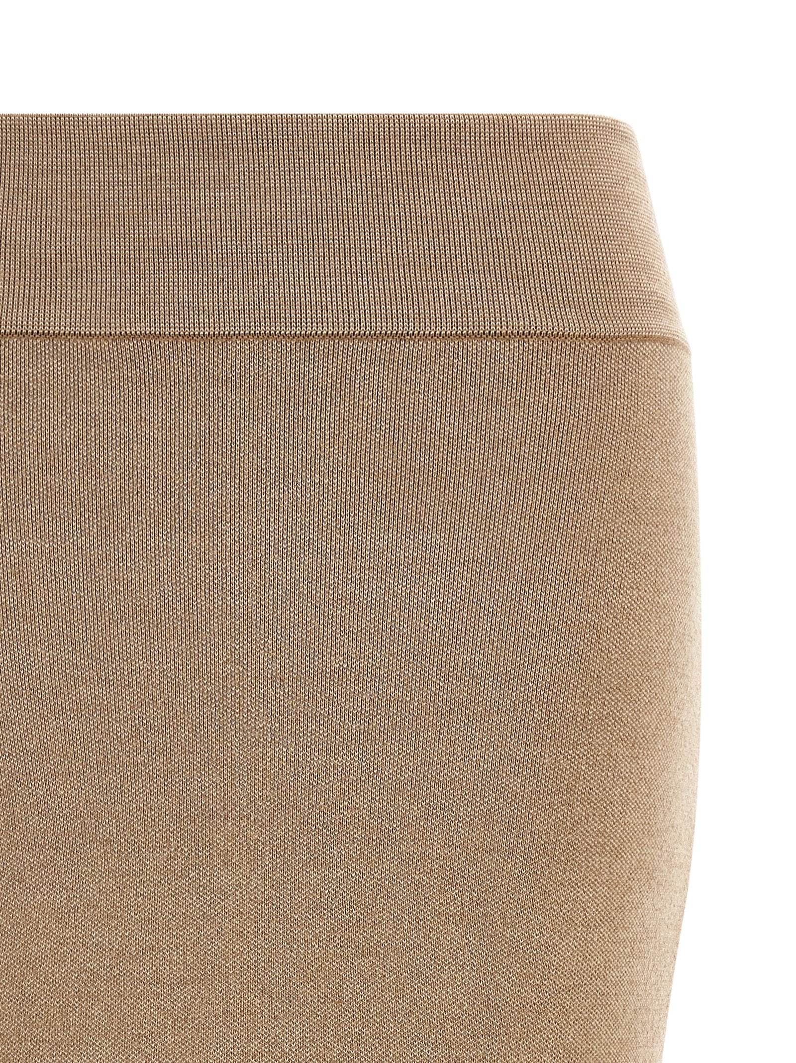La Jupe Maille Doppio Skirt Beige Merino Wool Polyamide