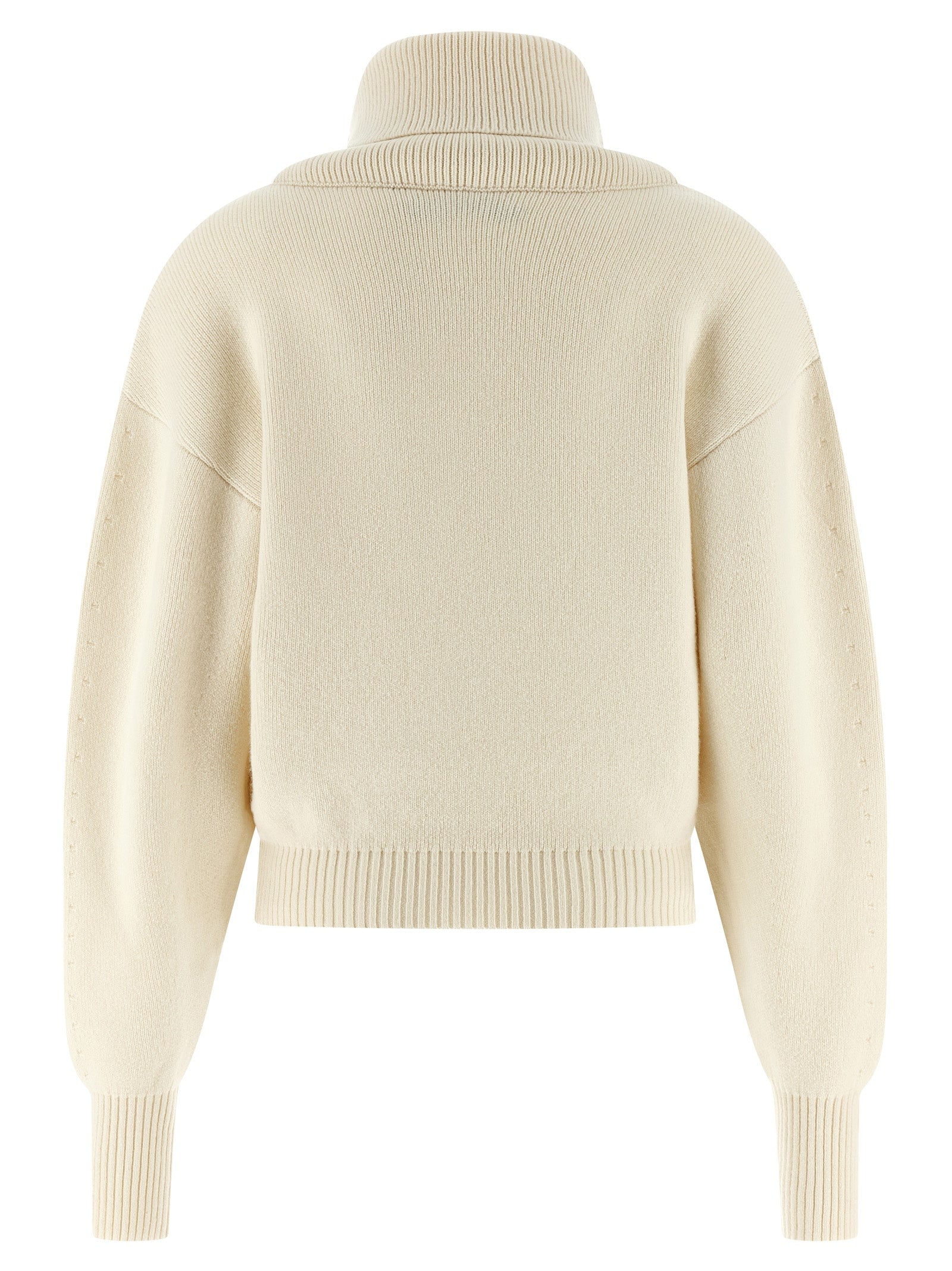 La Maille Pallone sweater White Virgin Wool Cashmere Sweater, Cardigans