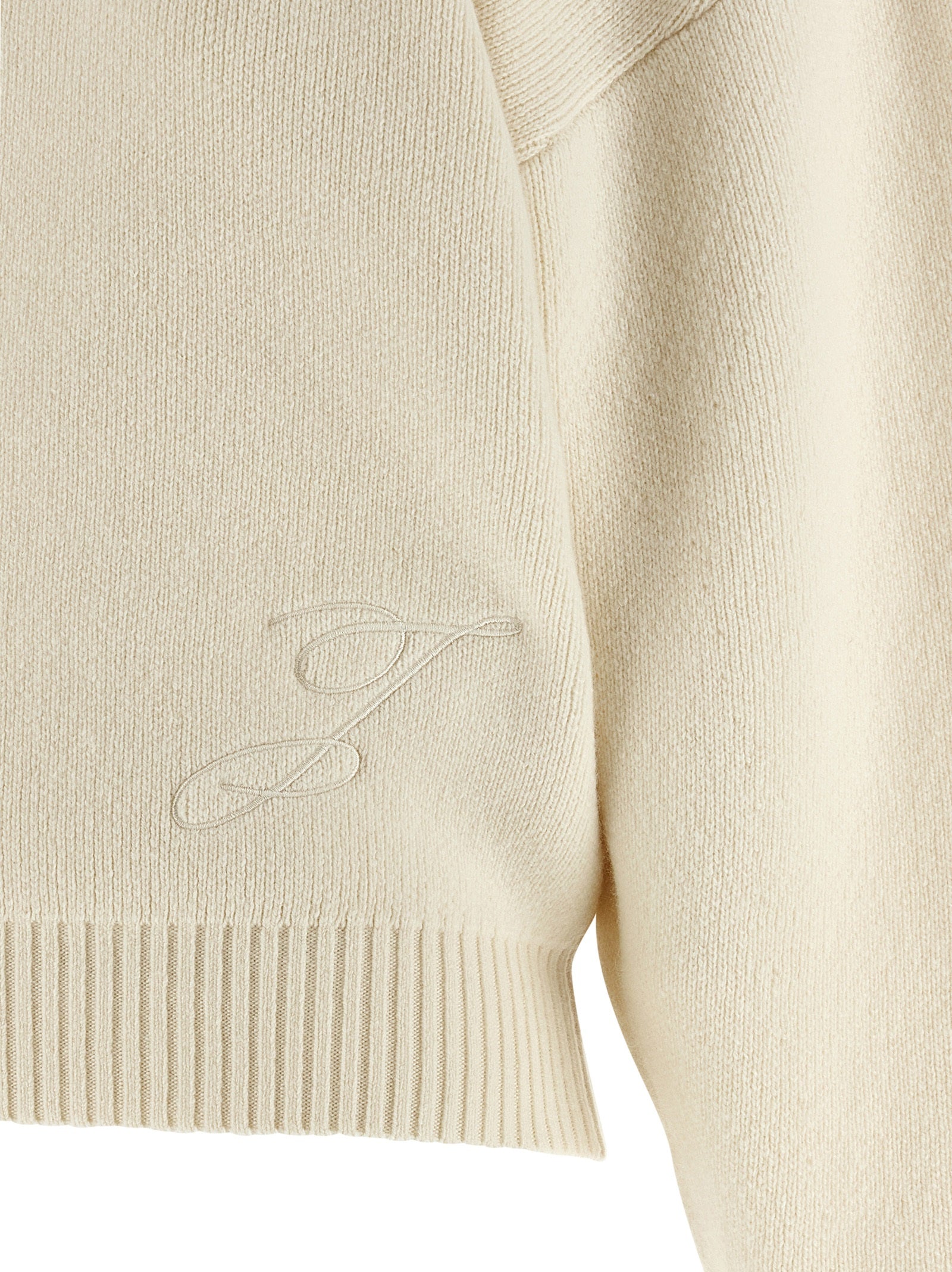 La Maille Pallone sweater White Virgin Wool Cashmere Sweater, Cardigans