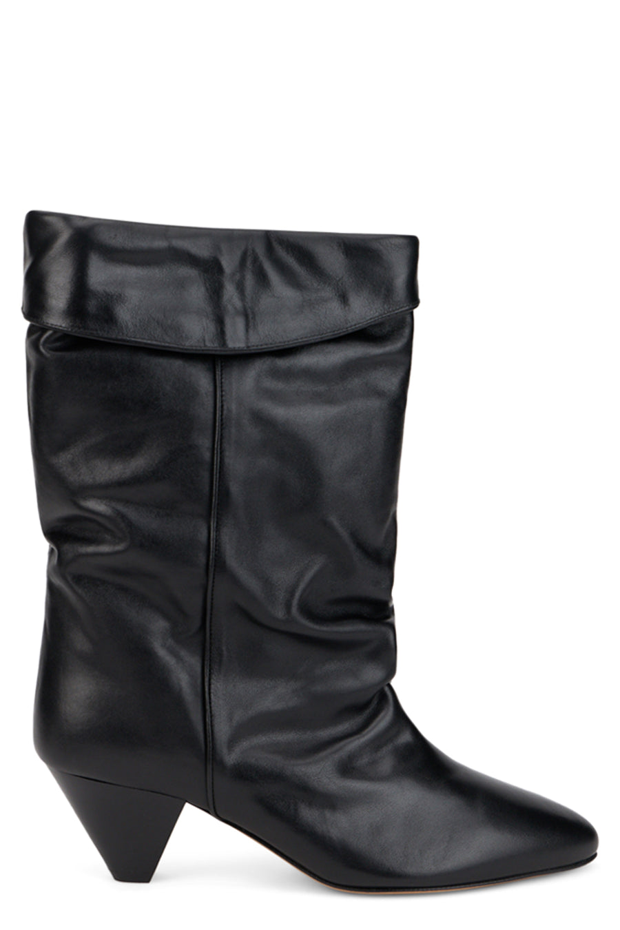 Ankle Boots Cone Heel Black Calfskin