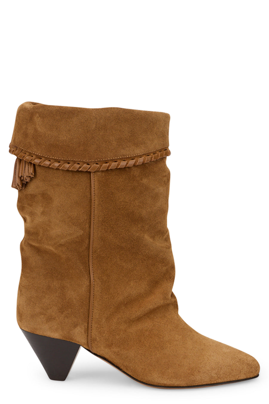 Boots Cone-Heel Cognac Suede Calfskin
