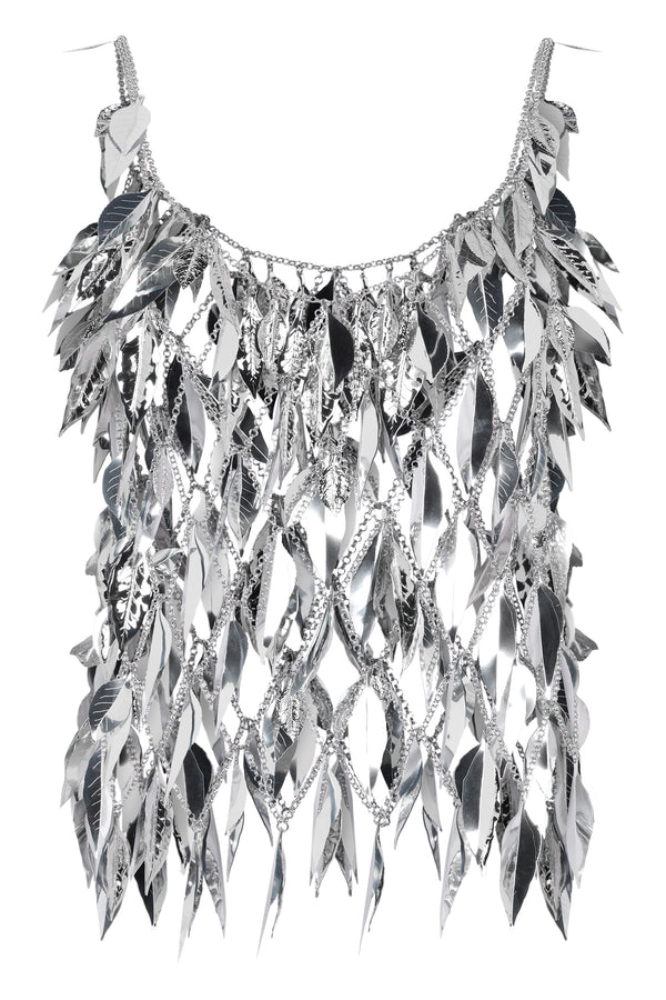 Chainmail Top Silver Brass Vests & Tank Tops
