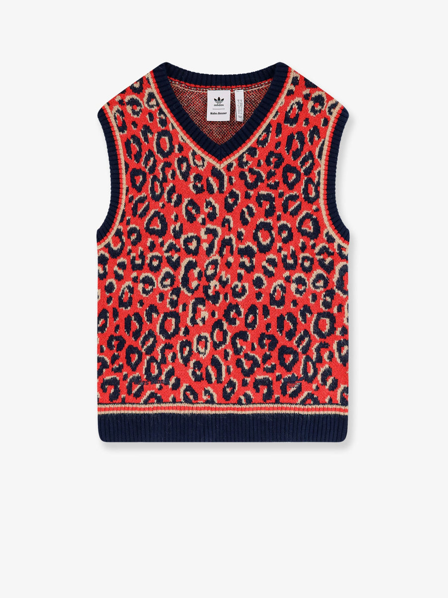 Wool Blend Sweater With Animal Print Recycled Polyester