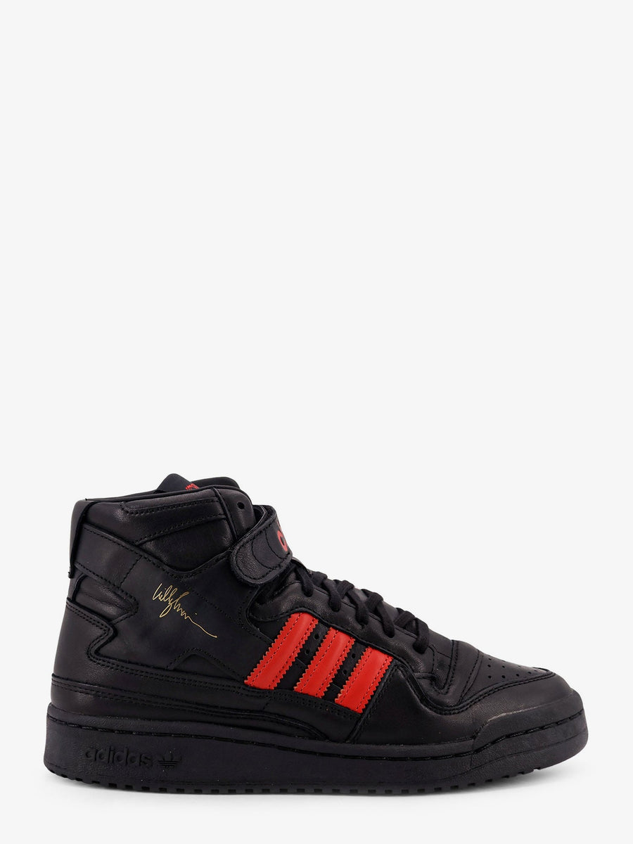 Leather Sneakers With Iconic Logo Black Pelle Trainers