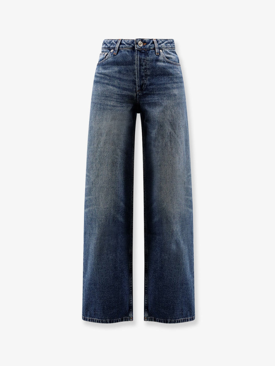 High Waist Blue Jeans Cotton