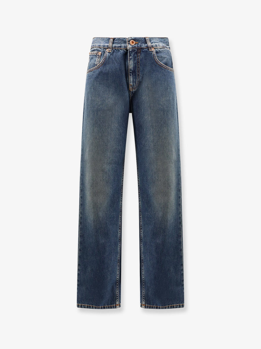 Jeans Five-Pocket Blue Cotton