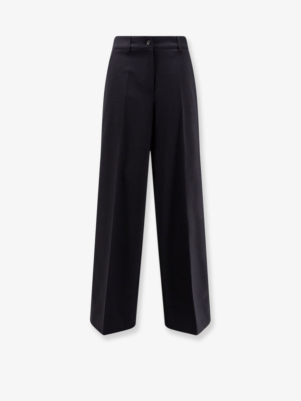 Trousers Wool-Blend Blue Polyester