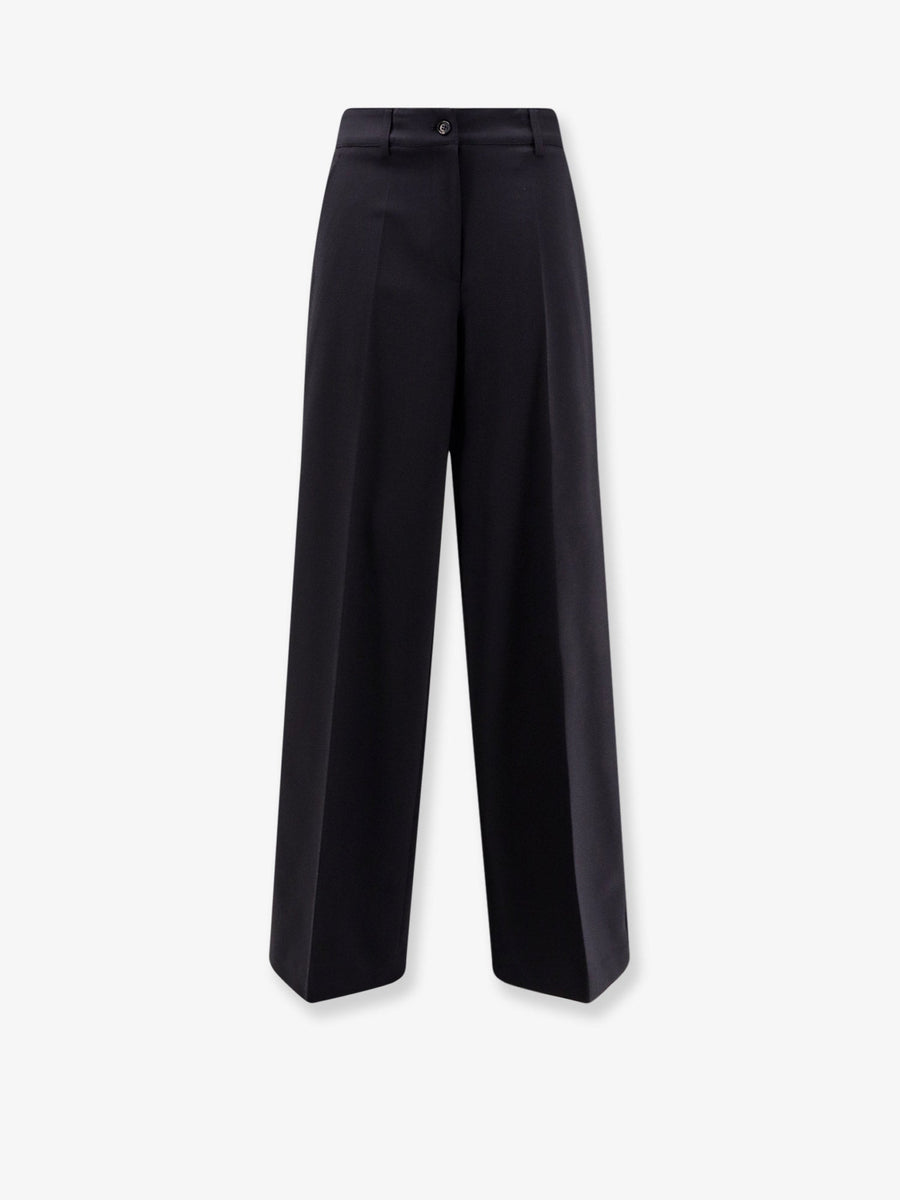Trousers Wool-Blend Blue Polyester