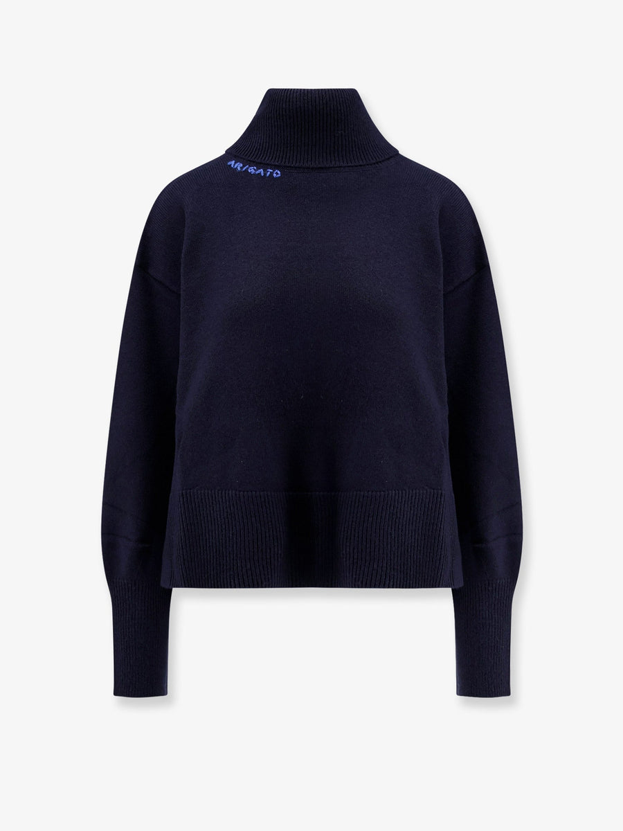 Wool Blend Turtleneck Sweater Blue Polyamide