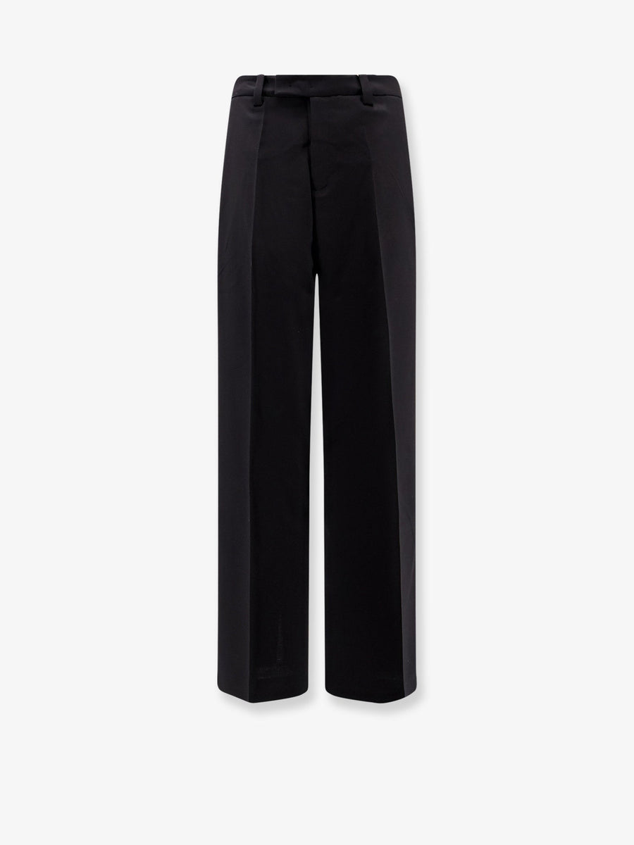 Wool Blend Trousers Black Polyester