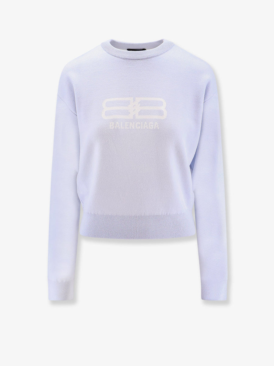 Wool And Cotton Blend Sweater Blue