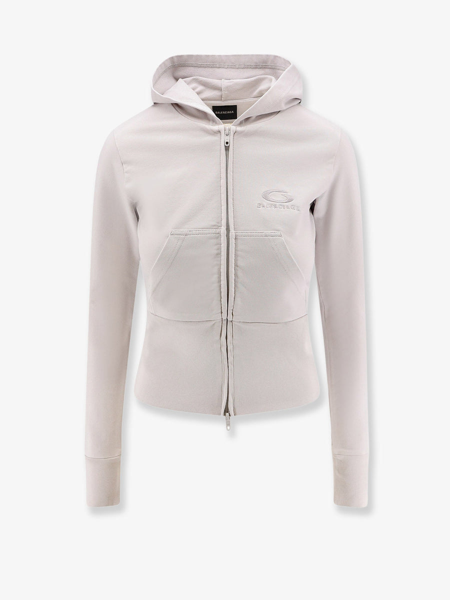 Hooded Cotton Sweatshirt Grey Sweatshirts