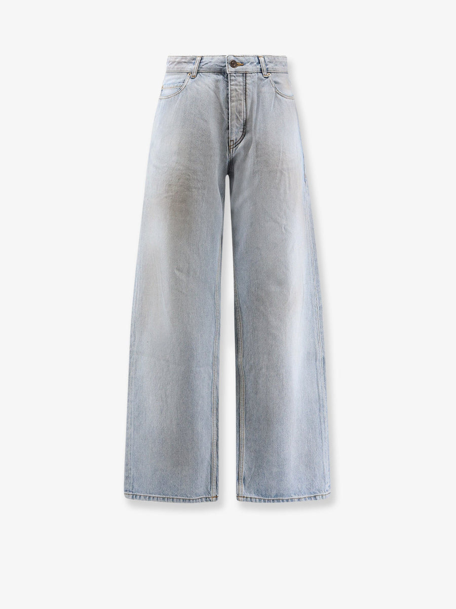 Distressed Jeans Blue Cotton